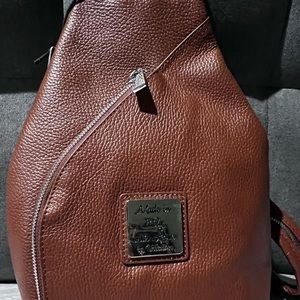 Versatile and Beautiful Valentina Pebbled Italian Leather Backpack/Sling Bag